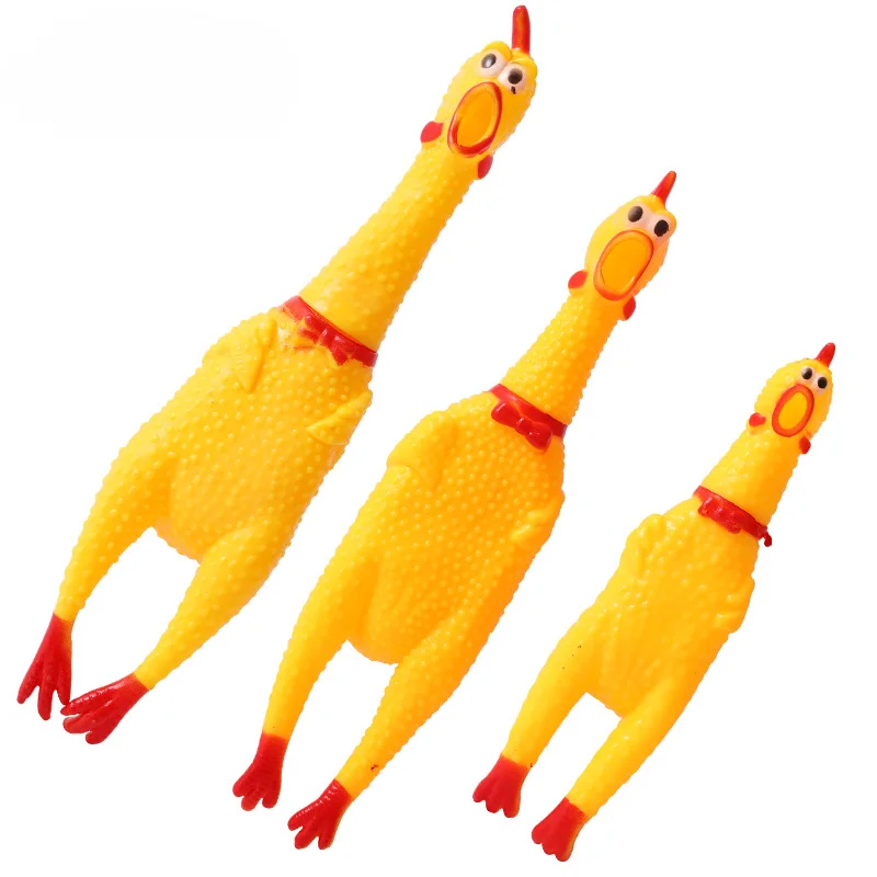 Funny Screaming Chicken Pet Dog Toys Releasing Chicken Durable Dog Chew Toys Tough Squeaky Dog Grinding Teeth Toys