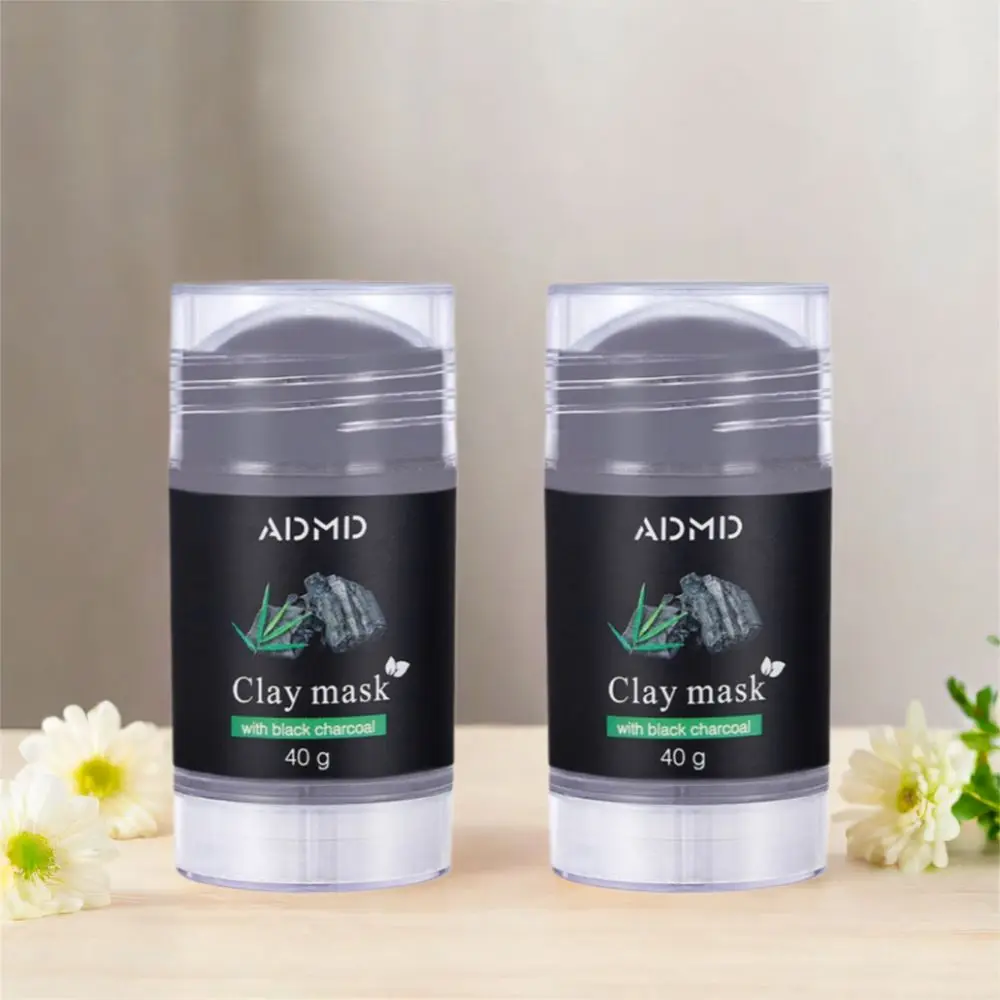 2 Stuks Diepe Adsorptie Bamboe Houtskool Modder Masker Stok Porie Raffinage Mee-eter Verwijderen Mee-eter Modder Masker Olie Absorberend