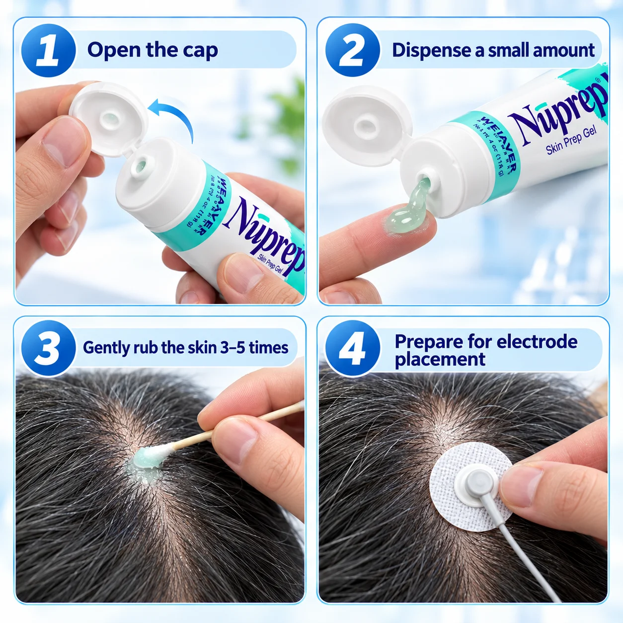Nuprep EEG Skin Prep Gel Abrasive Skin Preparation Paste for EEG ECG EMG Electrode Impedance Reduction