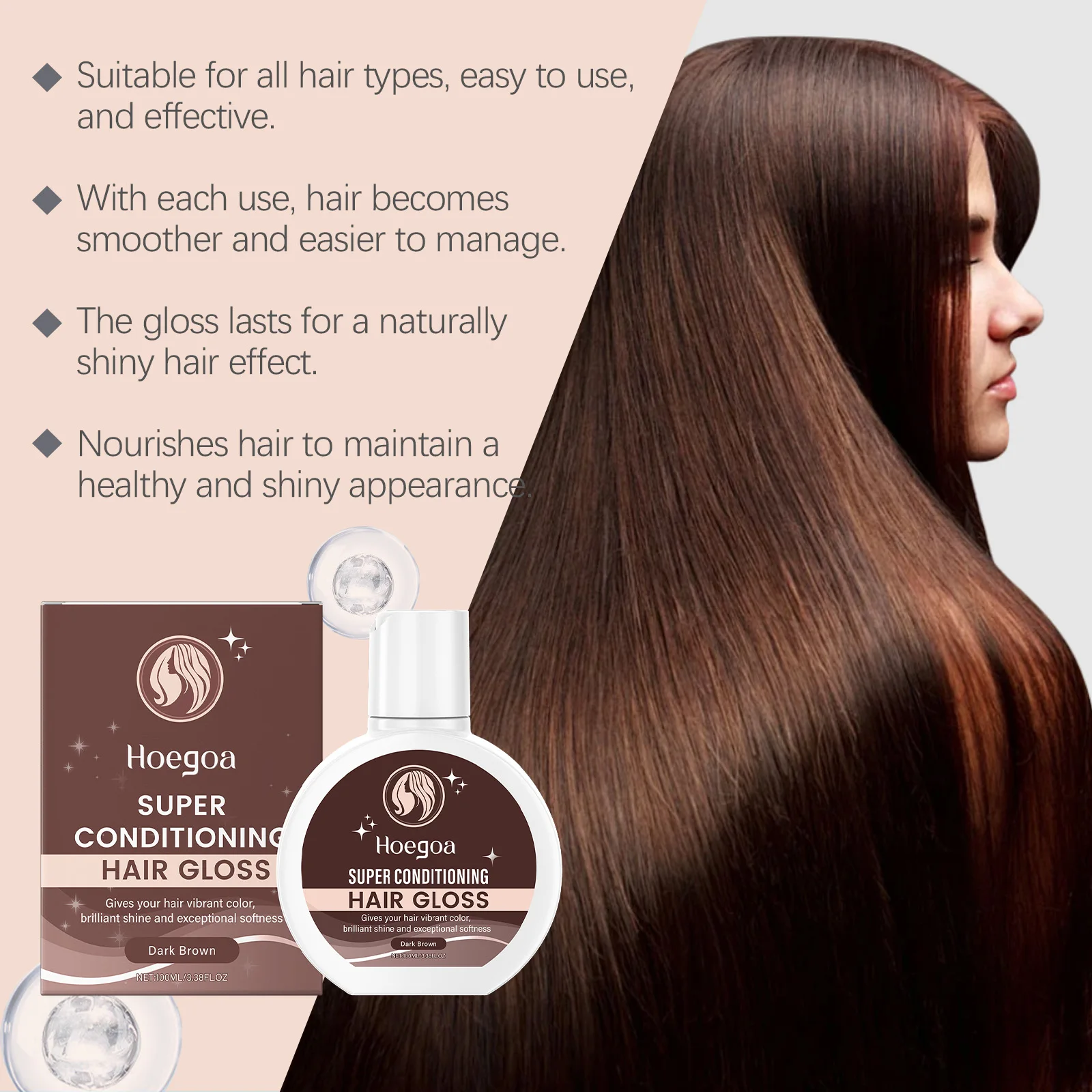 5Colors Super Gloss Hair Conditioner Gloss Rinse Out Semi-Permanent Hair Gloss that Enhances Color and Boosts Shine & Hydration