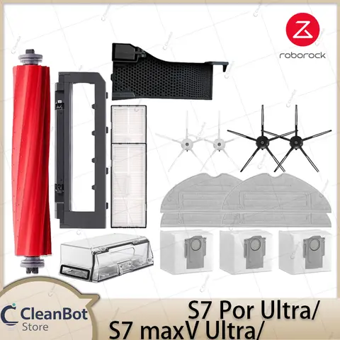 Roborock S7 MaxV Ultra/S7 Pro Ultra Robot Vacuum Cleaner Accessories Main Brush Side Brush HEPA Filter Mop Cloths Spare Parts