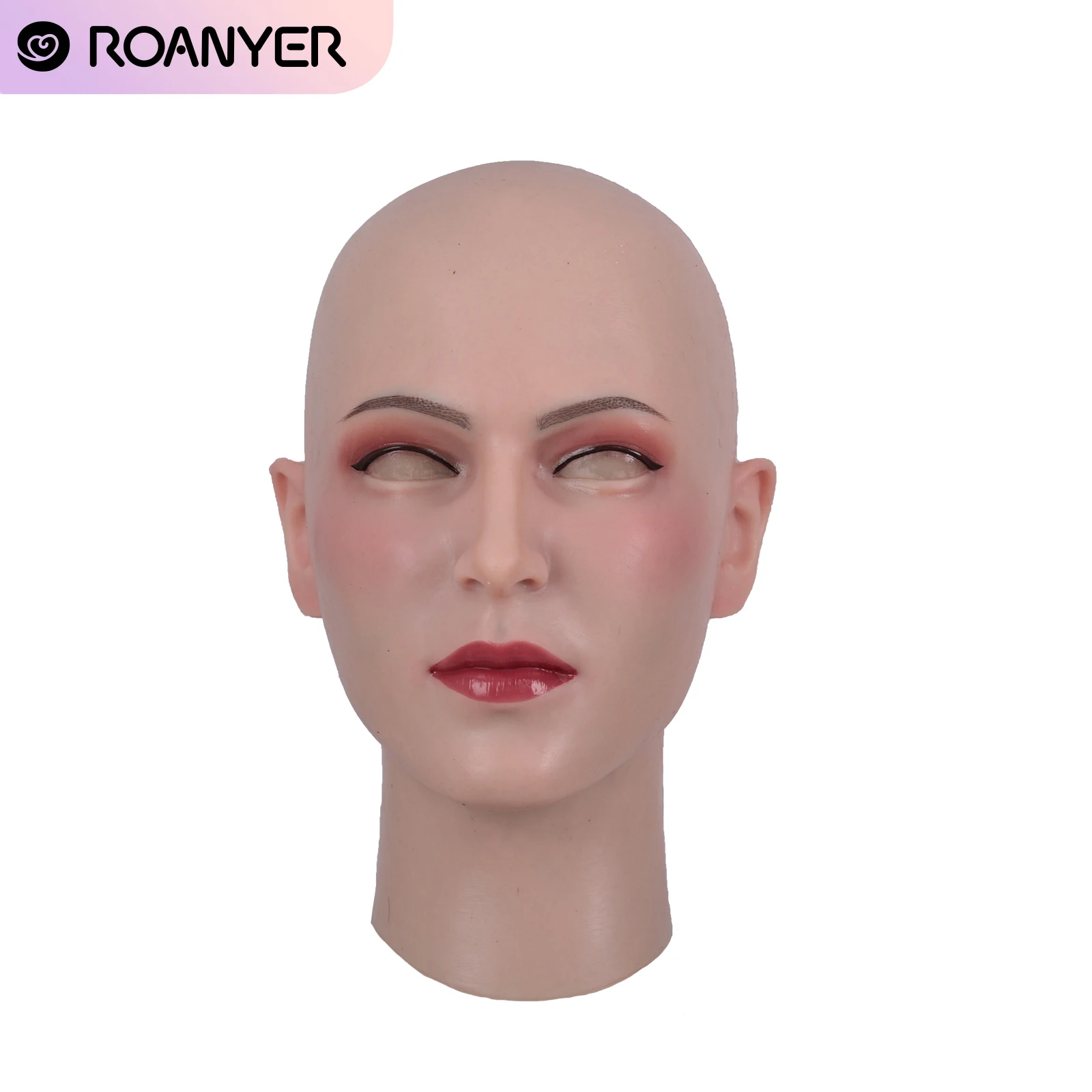 Roanyer Realistic Female Silicone Mask Vera with Regular Make-up for Crossdresser Transgender Drag Queen Halloween Party Cosplay