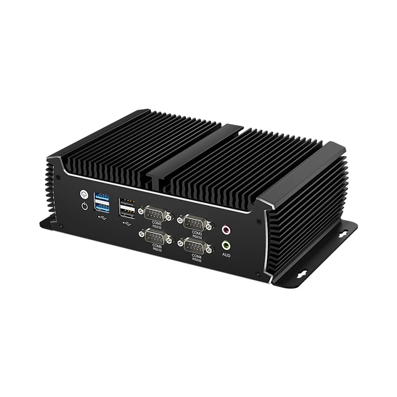 Helorpc Fanless 2LAN6COM Industrial Mini PC 8G 128G DDR4 MSATS Support Win10/11 LINUX WIFI Bluetooth Pfense Firewall Computer