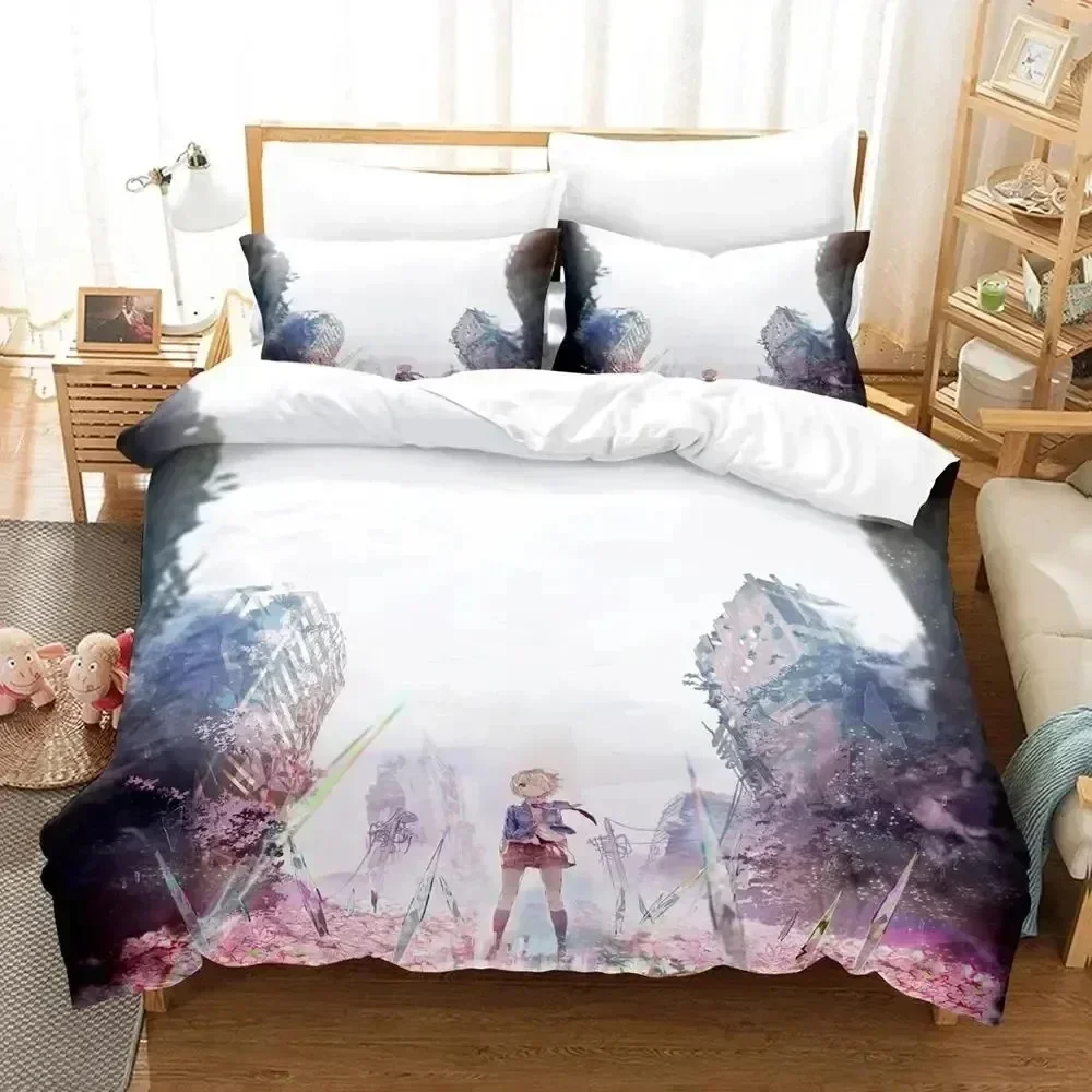 Luxury New 3D Print Anime Game Heaven Burns Red Bedding Set Duvet Cover Bed Set Quilt Cover Pillowcase Queen Boys Adult Bedding