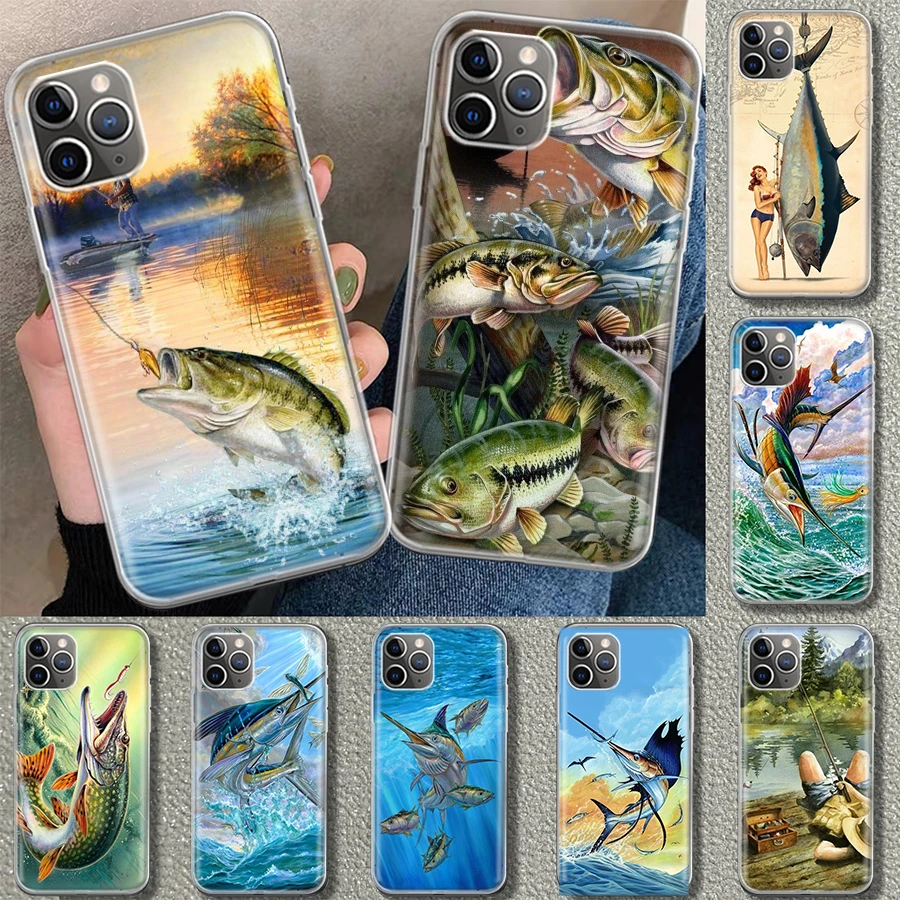 Offshore Angling Fishing Fish Rod Phone Case Cover for iPhone 11 12 13 14 15 16 Pro Max Apple X XS XR 7 Plus 8 + Art Customized 