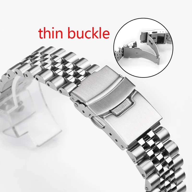 Stainless Steel Watchband for Jubilee Quick Fit Metal Bracelet for Seiko Wristband 18/20/22mm Replacement Strap Watch Accessory