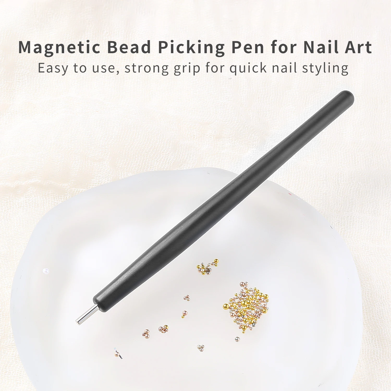 3D Tiny Nail Beads Magnetic Pen One-Click Alignment Super Strong 1/2PCS Nail Art Tools Cat Eye Nail Polish DIY Beads Magnet Pen image 3