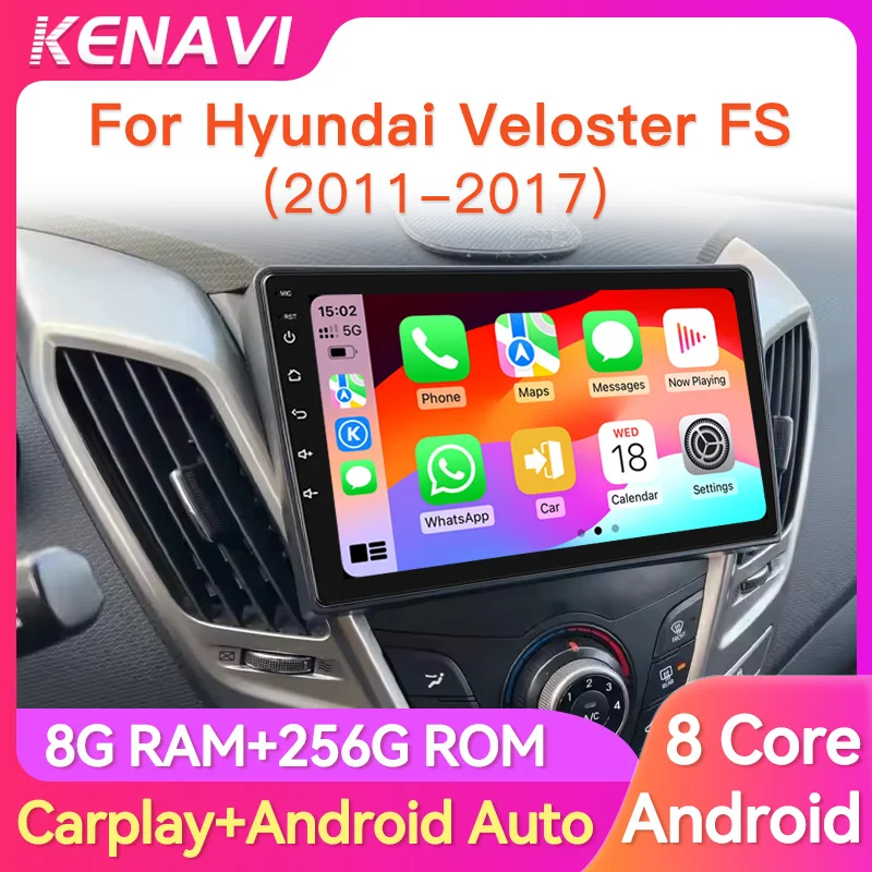 2 Din Android Car Stereo Radio For Hyundai Veloster FS 2011 - 2017 Multimedia Video Player Wireless Carplay Auto GPS Head Unit