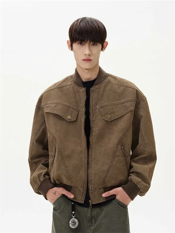 

Ретро-куртка в американском байкерском стиле для мужчин: повседневная, премиум-класса, стильная, универсальная верхняя одежда для осени и зимы, для пар.