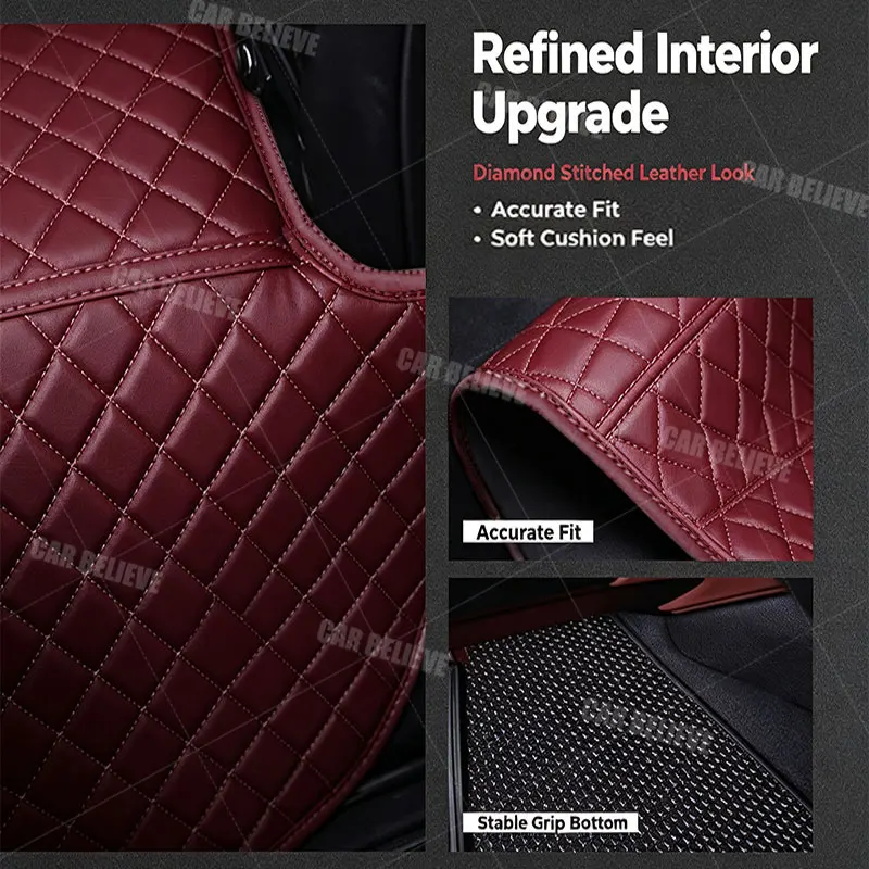 Car Floor Mats Suitable for Benz W222 2014~2020 5 seats Anti slip and wear-resistant PU leather car interior mat