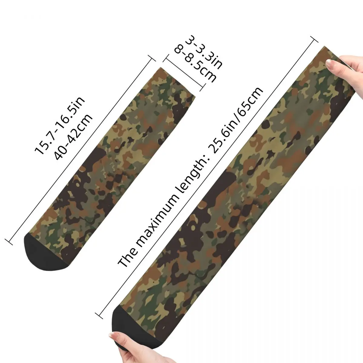 Hip Hop Retro Flecktarn Camo Crazy Men\'s Socks Camouflage Art Culture Unisex Harajuku Printed Novelty Happy Crew Sock Boys Gift