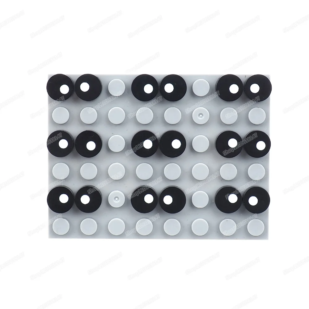 98138 Round 1x1 Small Dots Printed Pattern Building Block Tiles Moc Figures Eye White Pupil Match Model Component Gifts Diy Toys