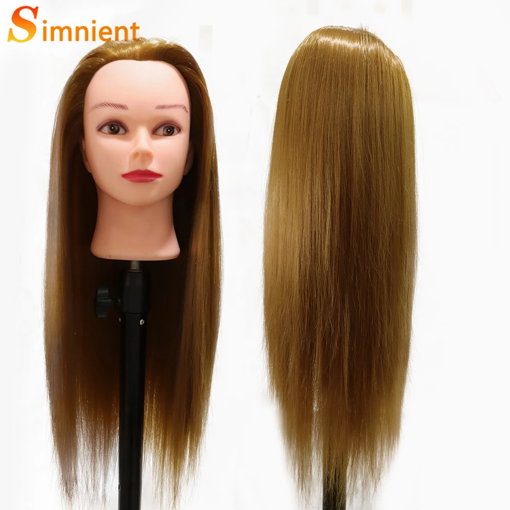 70Cm 100% Hoge Temperatuur Vezel Blond Haar Mannequin Hoofd Training Hoofd Voor Kapsels Vlecht Kappers Oefenpop Pop Hoofd