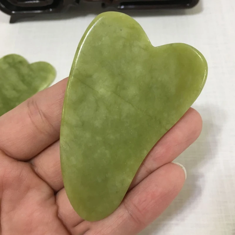 1pc Facial Massage Guasha Scrapping Board Jade Stone Face Meridian Scrapping Lift Body Skin Neck Relaxation Slimming Beauty Tool