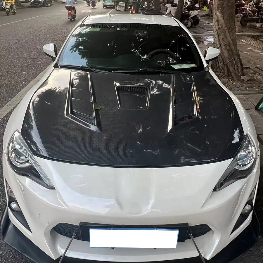 

Carbon Fiber Front Hood Bonnet forToyota GT86 forSubaru BRZ 2013 - 2015 Front Bumper Engine Hood Air Vented Cover Car Bodykit
