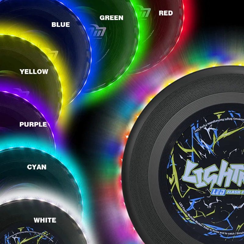 Kids Outdoor LED Flying Disc Toy Fun Creative Nighttime Colorful Light Flying Saucer Parent-child Interactive Sports Toys Gifts