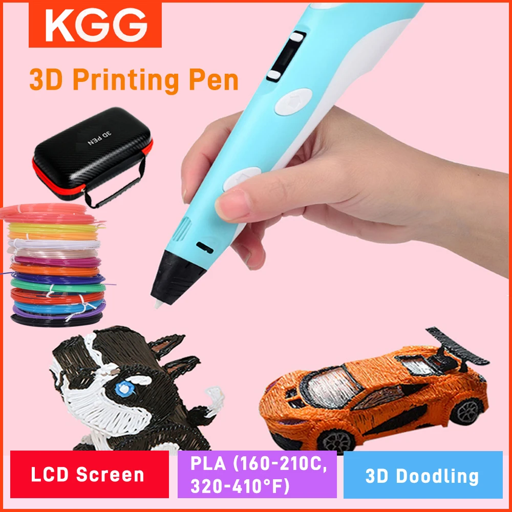 

Kids 3D Pen Drawing Printing Pen With LCD Screen Compatible PLA Filament Toys Safe Paiting for Children DIY Toy Gift