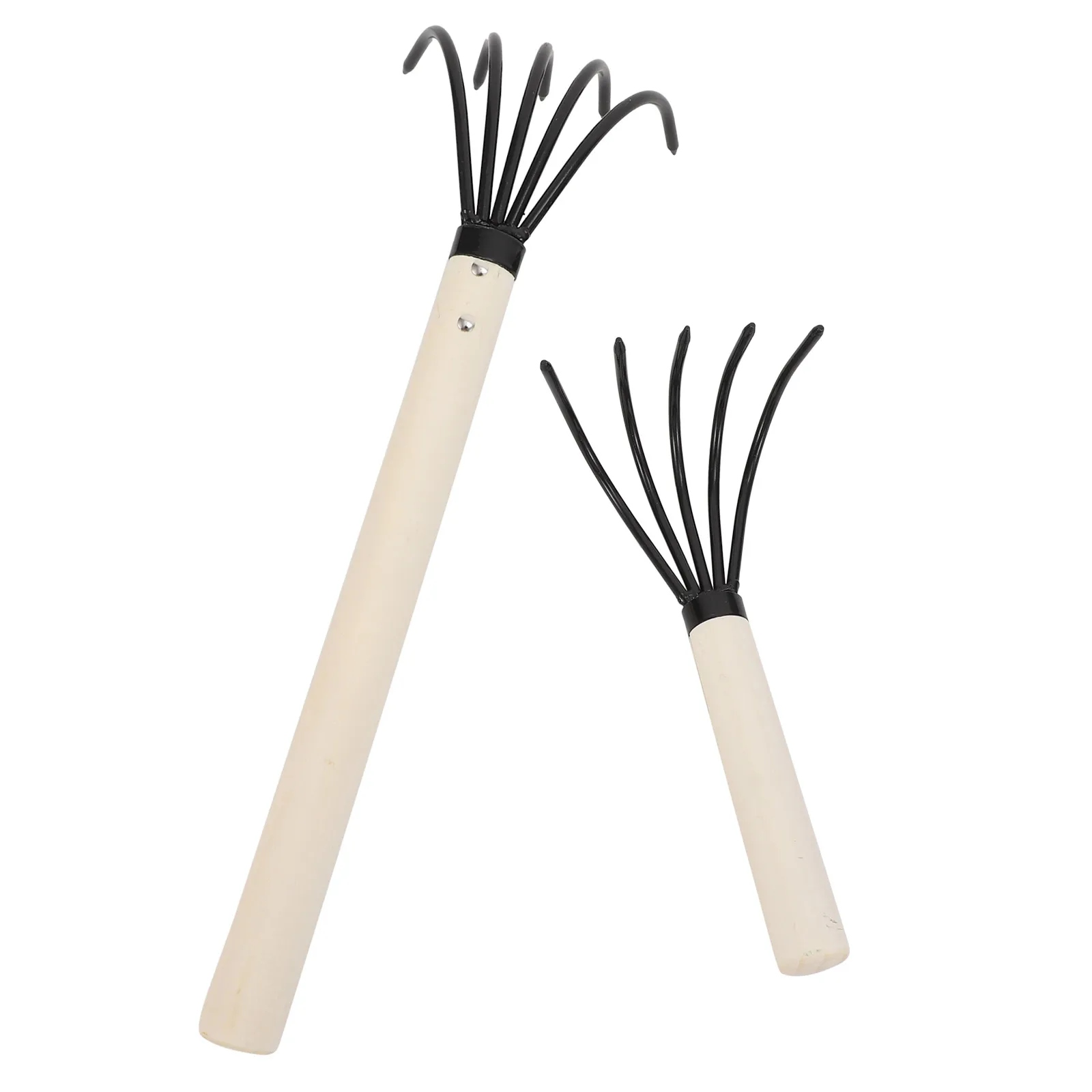 

High Carbon Steel Wood H Seafood Rake Durable Non Slip Beach Digging Tool Clam Scoop Portable Claw Rake Seashell Oyster