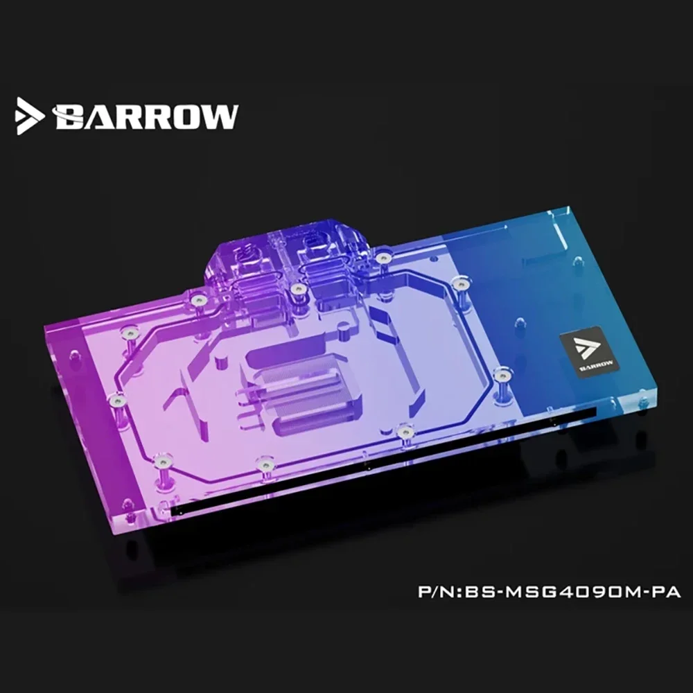 Barrow MSI RTX 4090 GAMING X TRIO 24G / SUPRIM X 24G Full Coverage GPU Water Block 5V ARGB 3PIN AURA SYNC