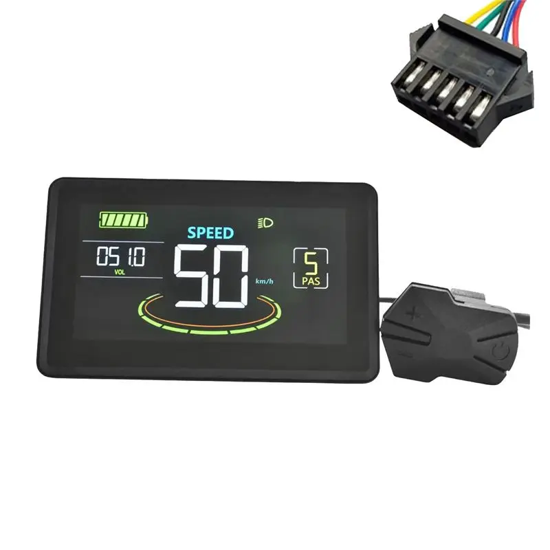 H6C Electric Bike LCD Display Meter 24V-60V E Scooter LCD Panel Color Screen With USB UART For Electric Bike Parts (SM 5PIN)