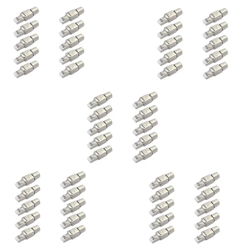 Leading-5X RJ45 Cat7 Connectors Tool-Free Reusable Shielded Ethernet Termination Plugs, Internet Plug, Fast Field Installation