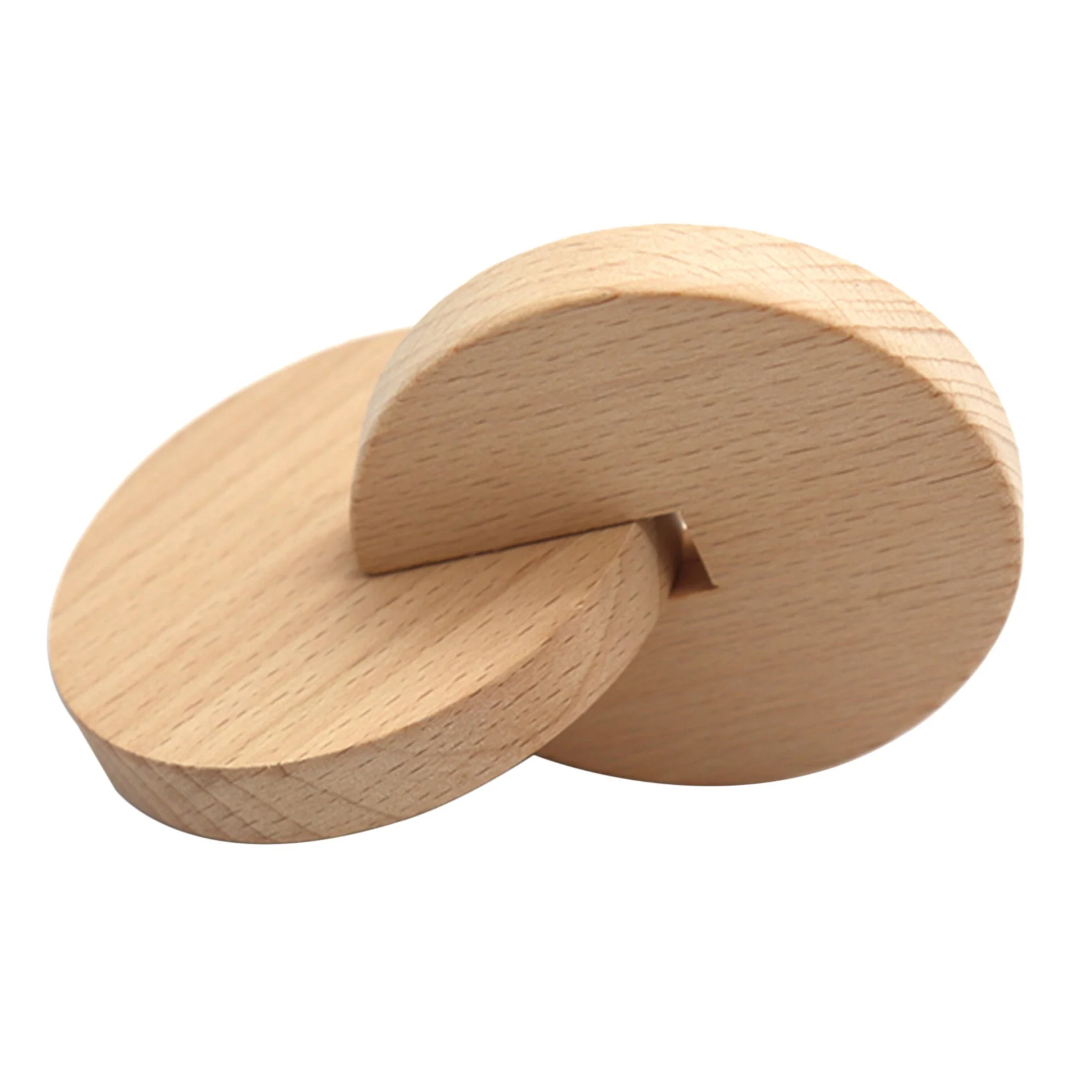 Y19A Newborn Infant Wooden Toys Exercise Hand Grasp Toy Interlocking Discs Solid Wood Preschool Children Toys