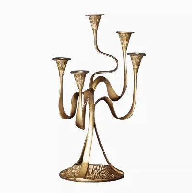 

Medieval style candlestick wabi-**** wind home creative ribbon candlestick metal modeling postmodern geometric abstract American