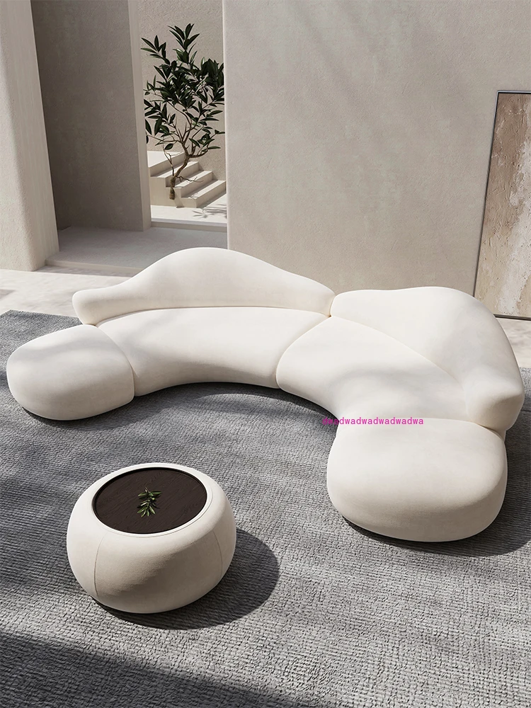 

Curved sofa designer light luxury high-end matte fleece, lamb fleece, thickened high gram chenille