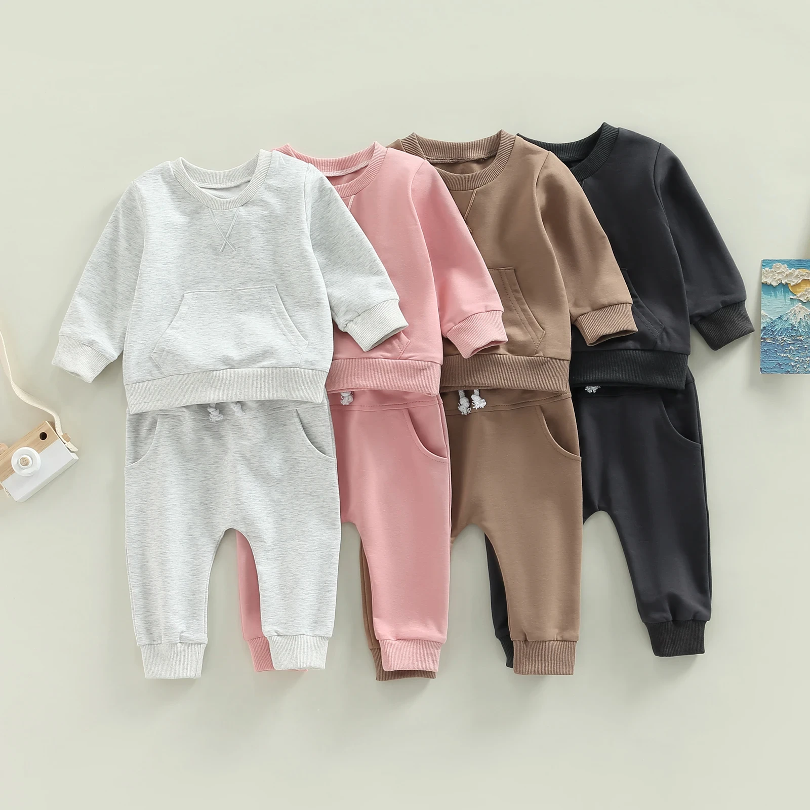 0-3Y Toddler Infant Newborn Baby Boy Girl Clothes Set Long Sleeve Tops Pants Casual Tracksuit Outfits Clothing