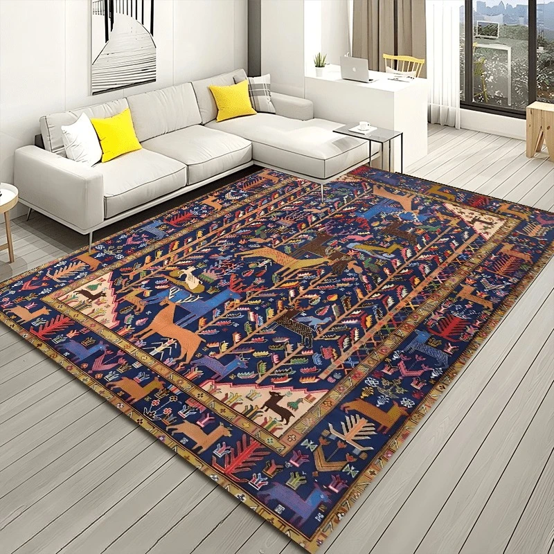 

1pc Luxury Persian Style Area Rug, Non-Slip, Polyester, Rectangle, for Living Room, Bedroom, Office, Home Decor, Holiday Themes