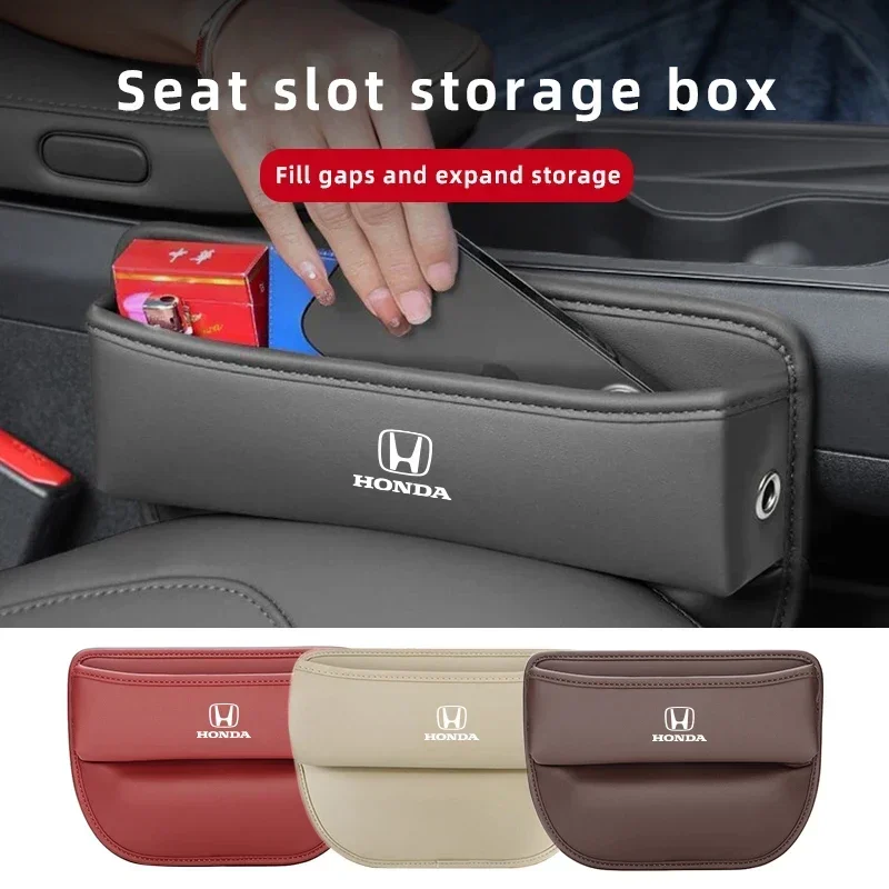 

Car Seat Gap Organizer Leak-Proof Storage Box Side Seam Plug For Honda Civic Fit Jazz Accord Pilot CRV Odyssey Passport City