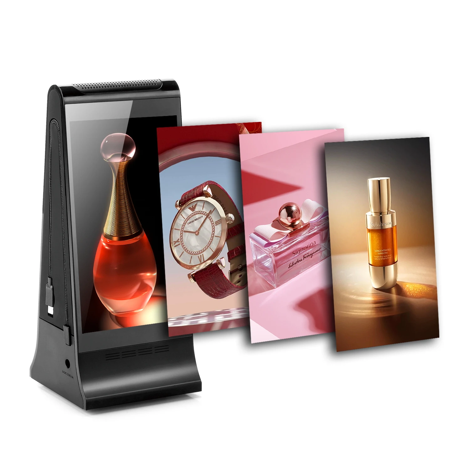 FYD-868SD RK3128 Hot Selling Desktop LCD Double Side Order Call Table Stand Digital Signage Touch Screen Advertising Player