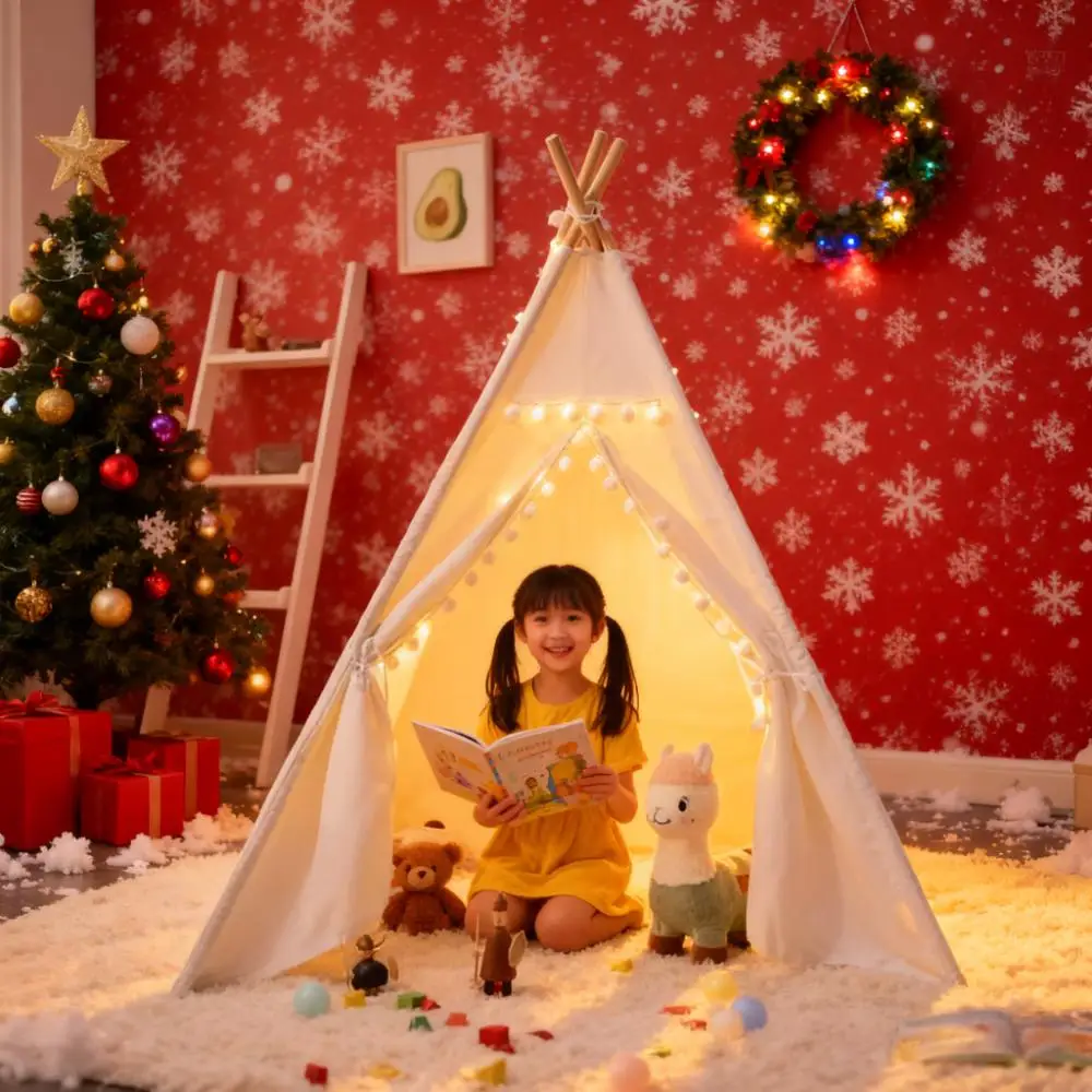 เต็นท์เด็กเล่นในร่มแบบพกพา พับได้ รูปทรงทีพี บ้านปราสาทสำหรับเด็กชายและเด็กหญิง ห้องเล่นสร้างสรรค์ ของเล่นบ้านพักพิง