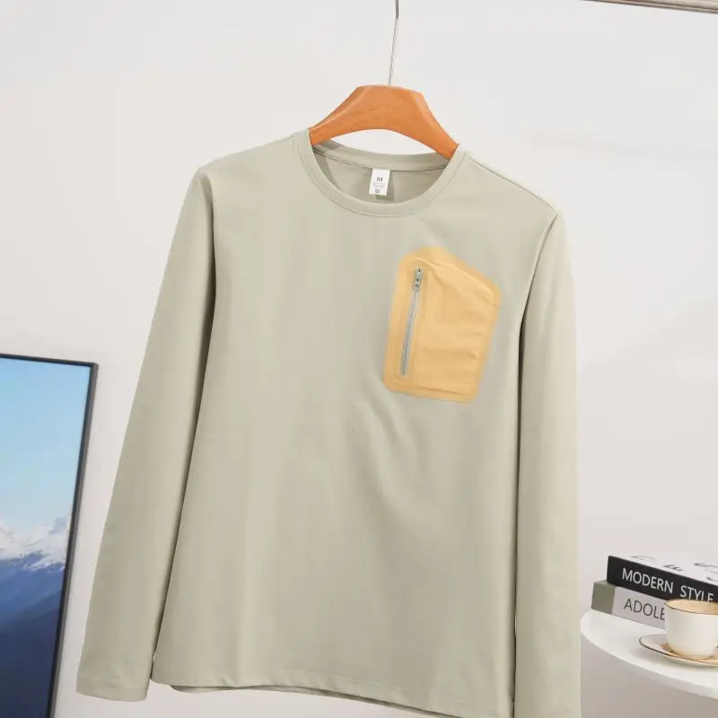 2026 Herbst Bergsportmode, Angler-Baumwoll-Feeling, Schnelltrocknendes Langarm-T-Shirt, Basisschicht für Laufen und Fitness – Detail 14