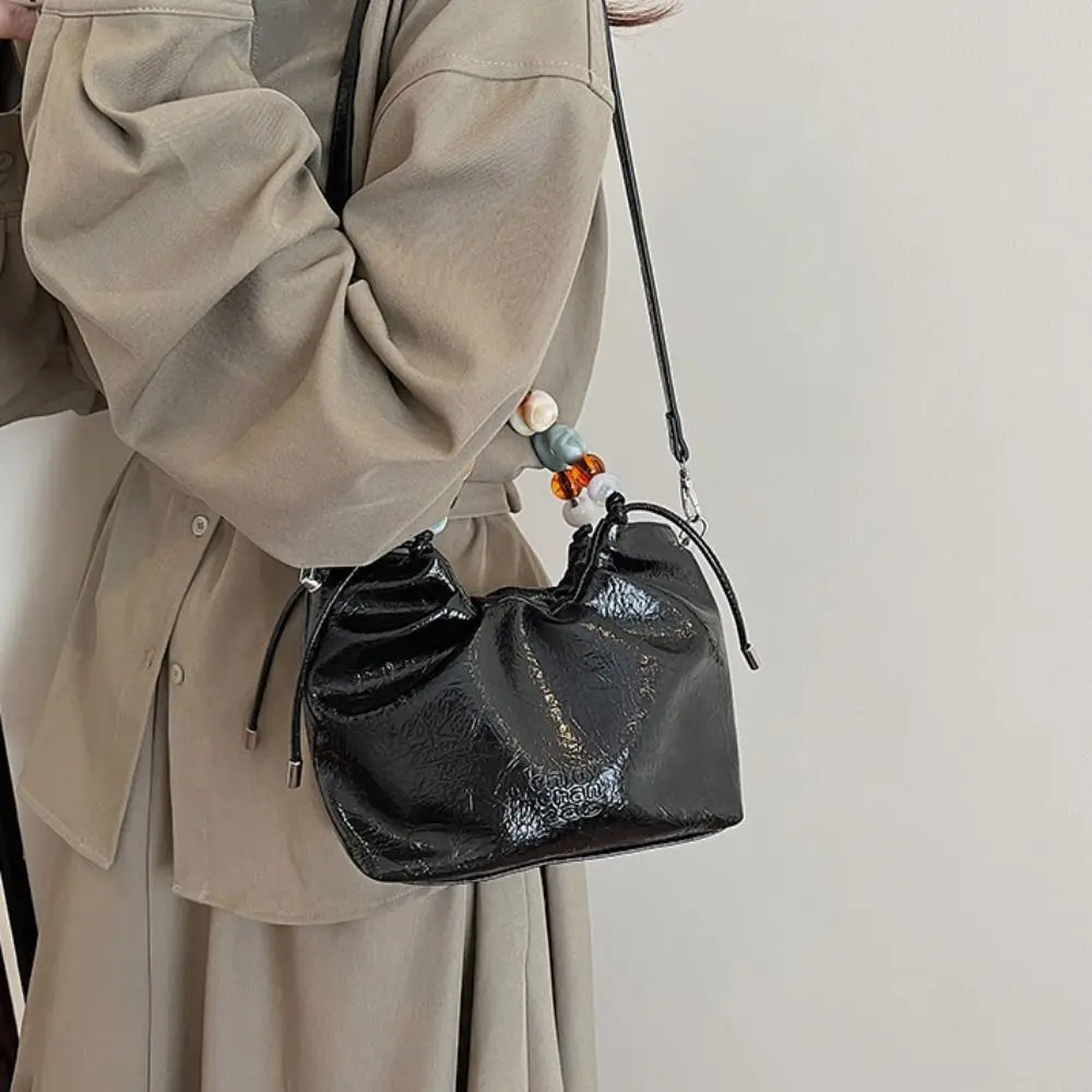 

Большая сумка с ручкой из бисера, сумка через плечо, сумки-мессенджеры, сумка через плечо, серебряная сумка из искусственной кожи, корейский стиль, буквенный принт