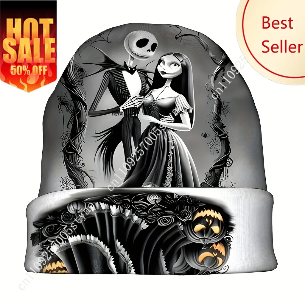 

The Nightmare Before Christmas Jack Beanie Hat Disney Cartoon Knit Cap Men Women Winter Warm Decorations Skull Caps Party Gifts