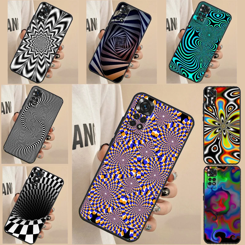 Optical Illusion Print Phone Case For Xiaomi Redmi Note 12 Pro 8 9 10 11 Pro Note 12S 11S 10S 9S 9C 10C 12C Cover