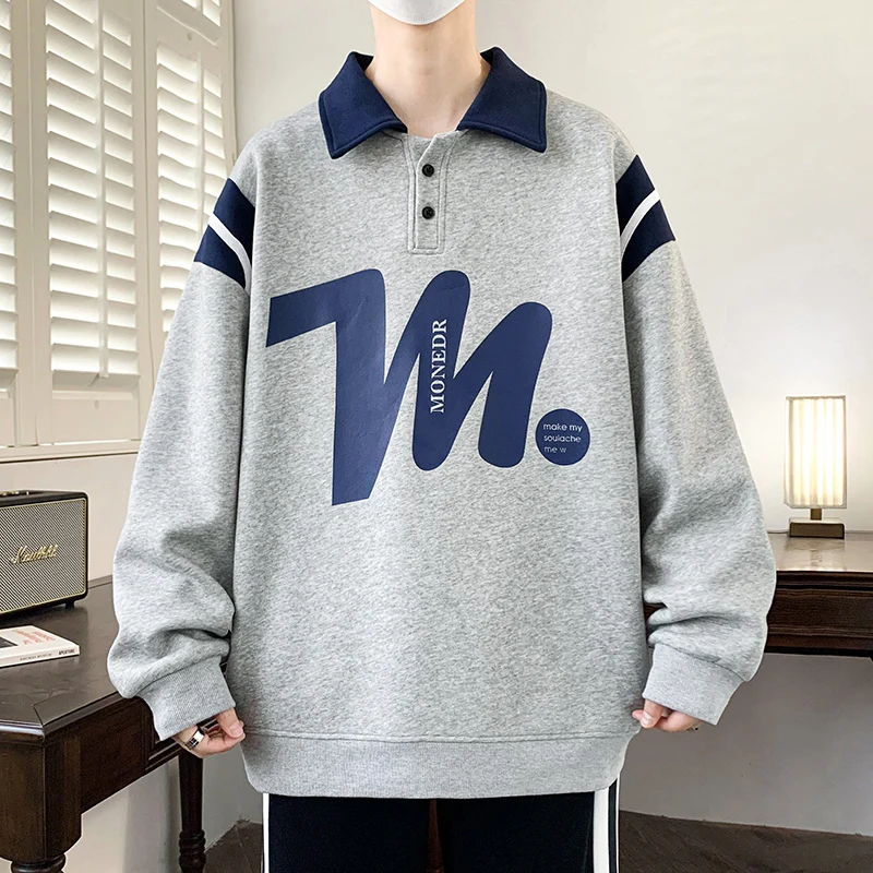Camiseta  Masculina de Manga Longa da Moda, Novo Estilo Primavera Outono, Jaqueta  Jovem, Camiseta Casual de Caimento...