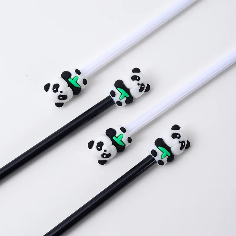 dos desenhos animados panda urso gel pen para criancas black ink signature canetas papelaria kawaii estudante bonito material de escritorio volta as aulas 10 pcs por lote 01