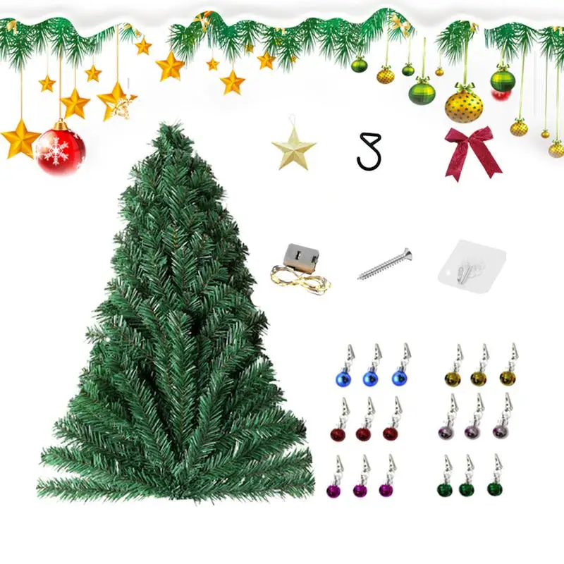 Christmas Tree Hanging Ornaments Wall Decoration Pine Tree  Christmas LED Wall Vintage Xmas Decoration for Home 2023