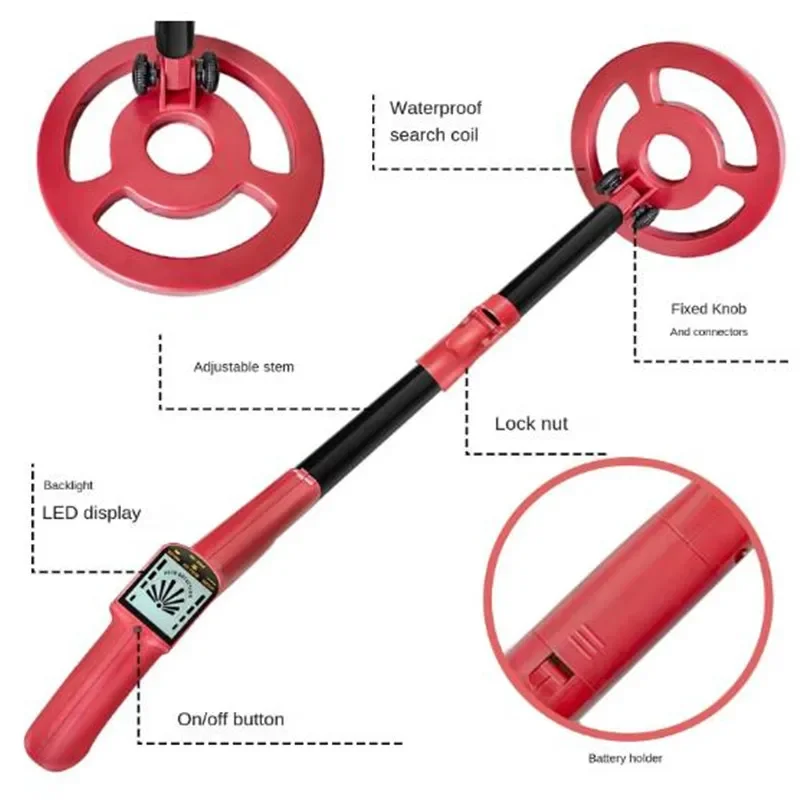 Beach treasure hunt gold detector professional 2024 new children\'s metal detector pole rilevamento palmare regolabile in altezza