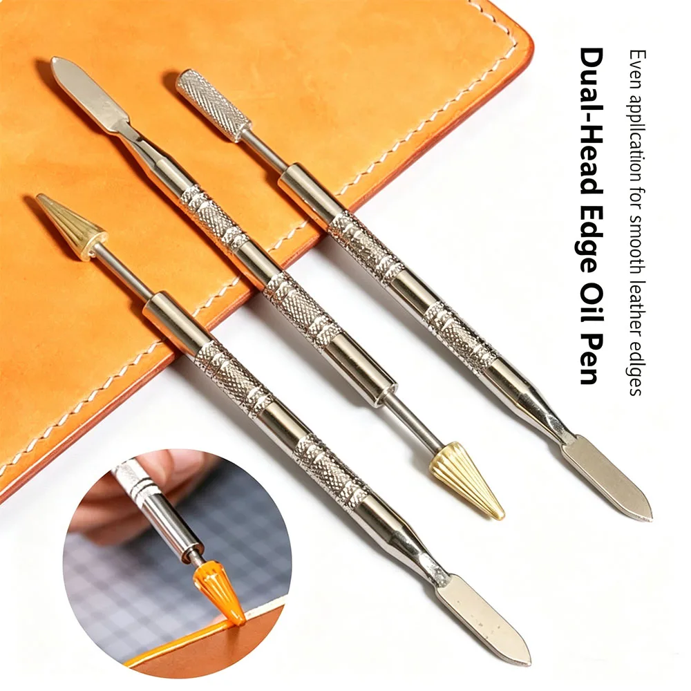Dual-purpose Multifunctional Edge Paint Pen, Ideal for DIY Leather Edge Painting, Double-head Glazing & Edge Sealing Tool for Ha