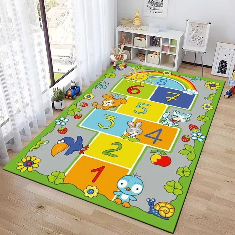 Hopscotch Indoor Cartoon Parent-child Game Decoration Carpet Bedroom Bedside Children's Number Game Room Decoration Floor Mat