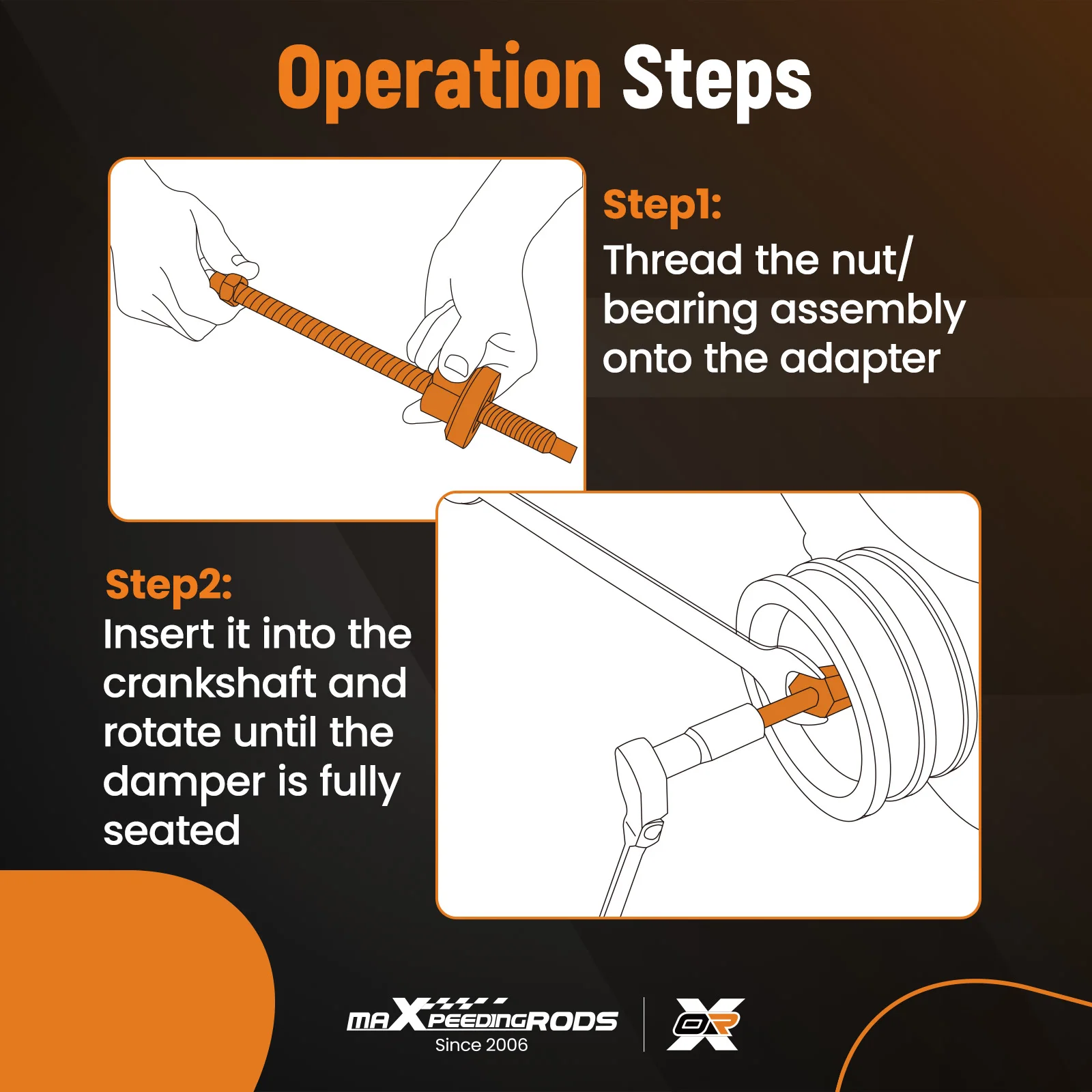 

Набор инструментов для установки гармонического балансирного узла с длинным вылетом и снятия шкива коленчатого вала