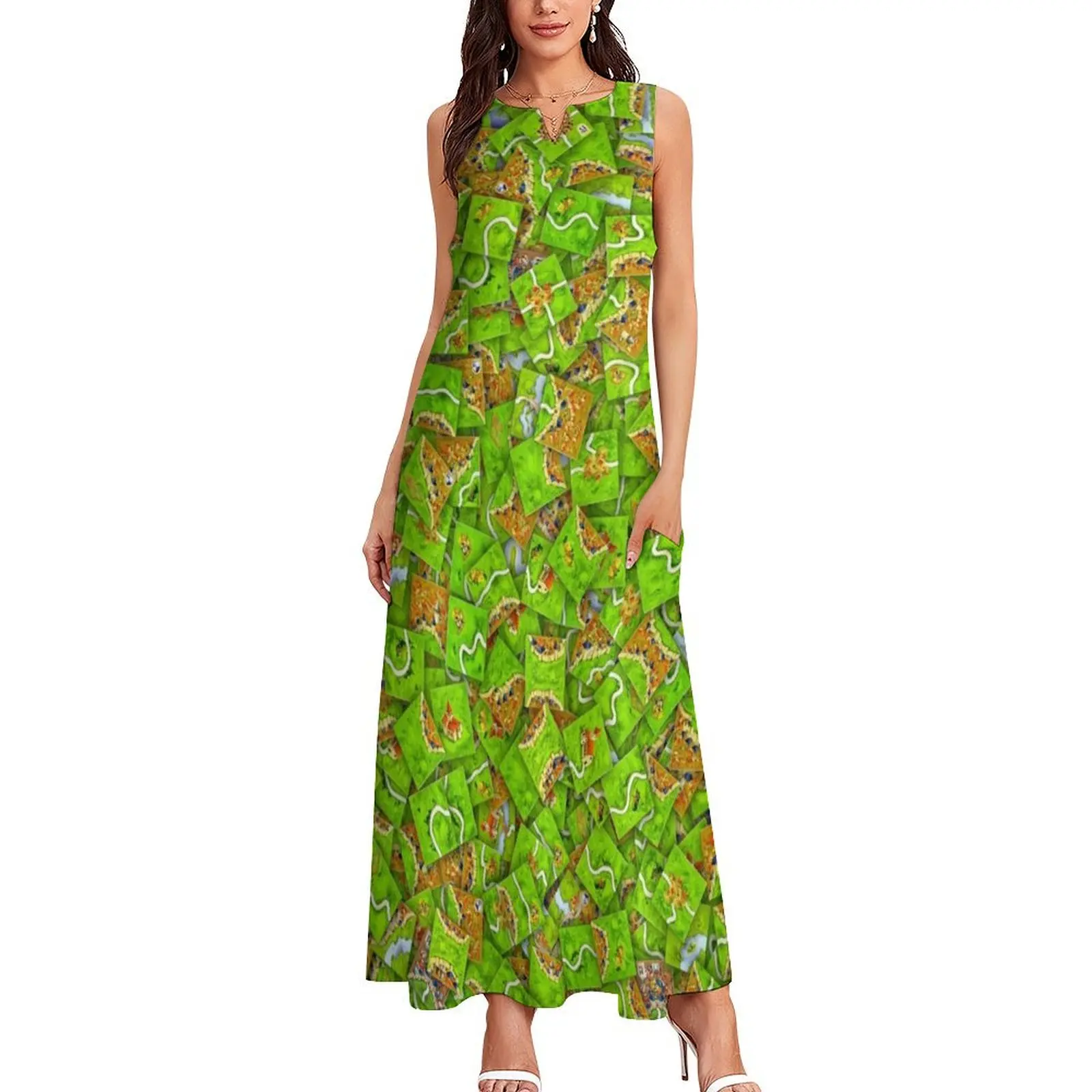 Carcassonne tiles Long Dress dresses with long sleeves cocktail dresses women