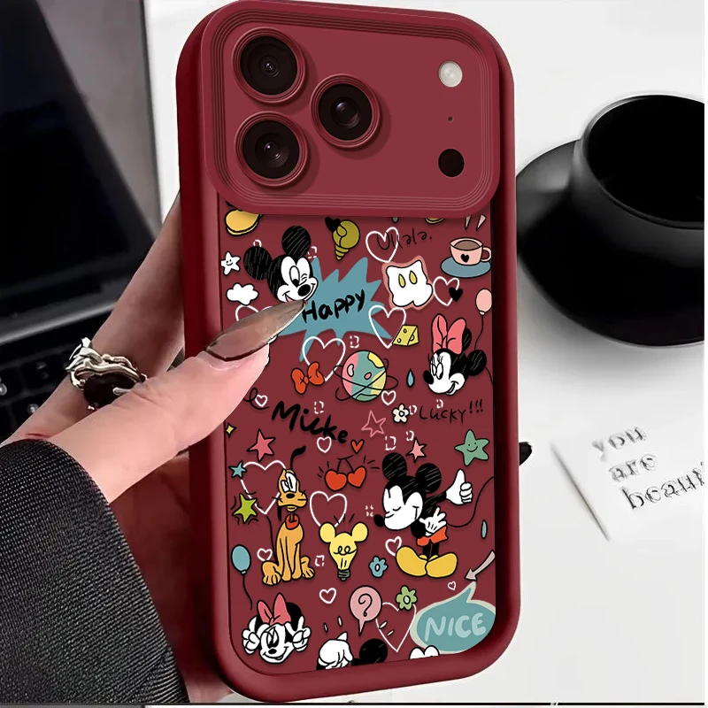 Funda de teléfono suave con grafiti de Disney Mickey para iPhone 17 Air 16E 16 15 14 Plus 13 12 11 Pro Max XR SE 2020 SE4 7 8 funda de silicona