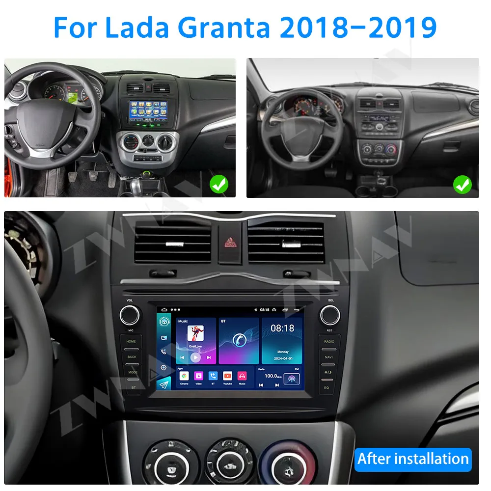 Update Offer 7 Inch Screen Carplay For Lada Granta 2018-2019 Android 14 GPS Navigation Multimedia Player Auto Stereo Radio