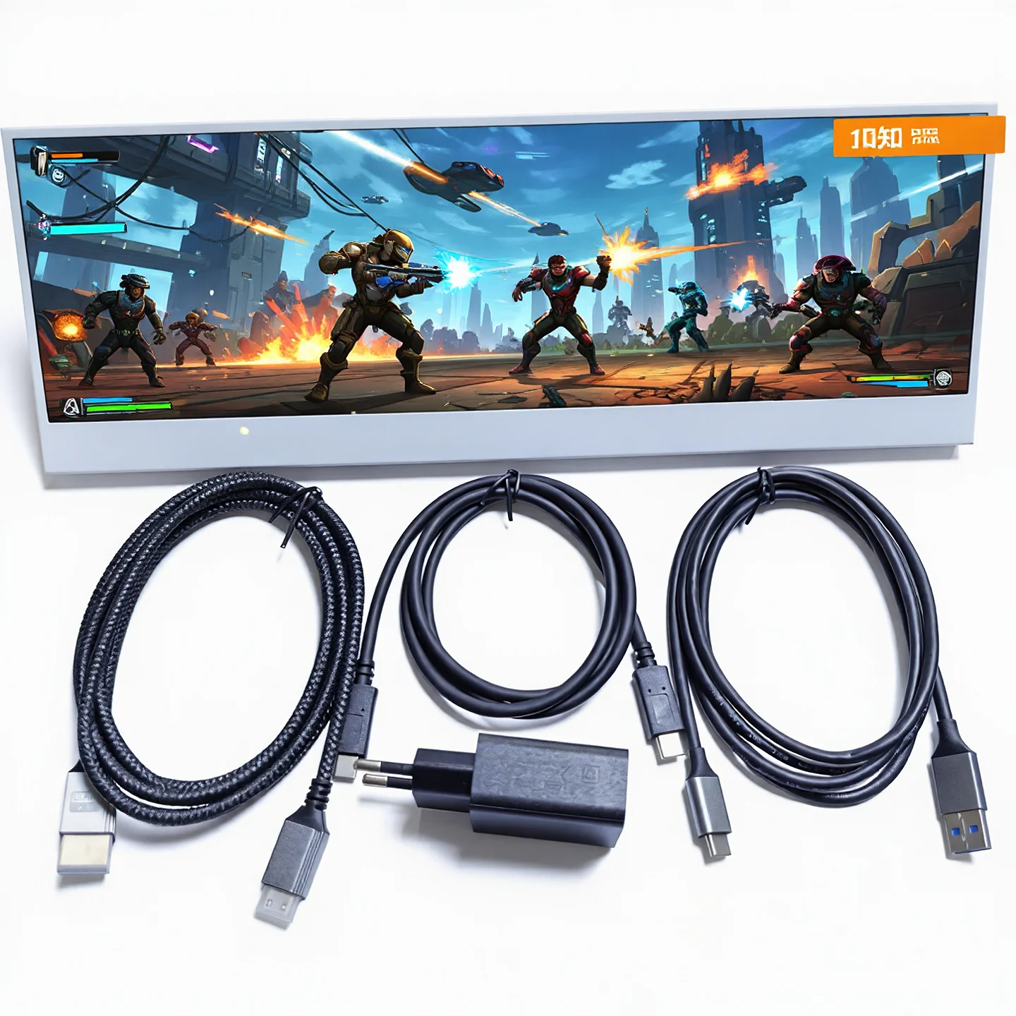 14-inch widescreen monitor HD 1920x550 IPS, full viewing angles, 600-nit high-brightness LCD screen
