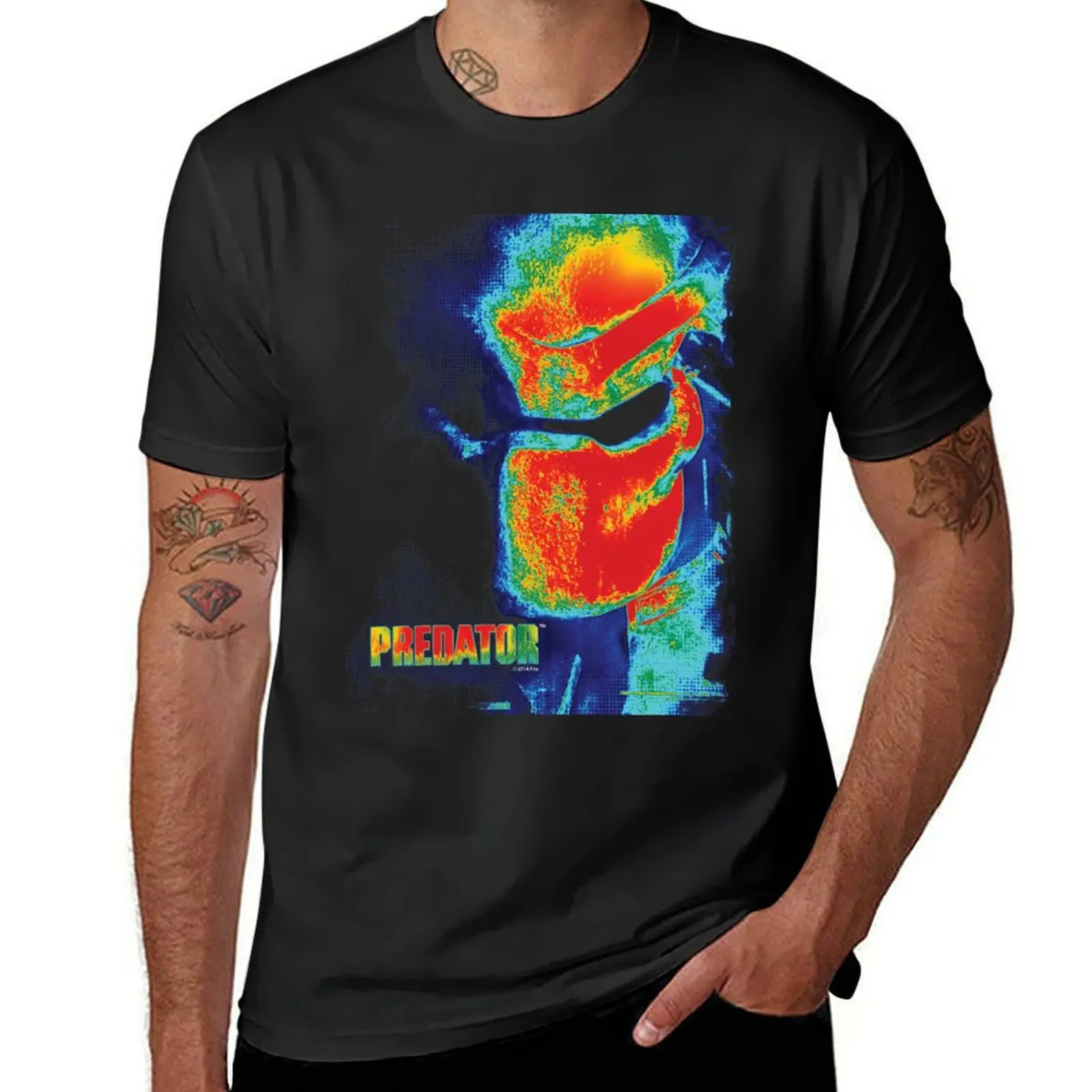 Predator Movie Thermal Vision T Shirt Hoodies T-Shirt animal prinfor boys blacks boys animal print heavyweights Men's t-shirts