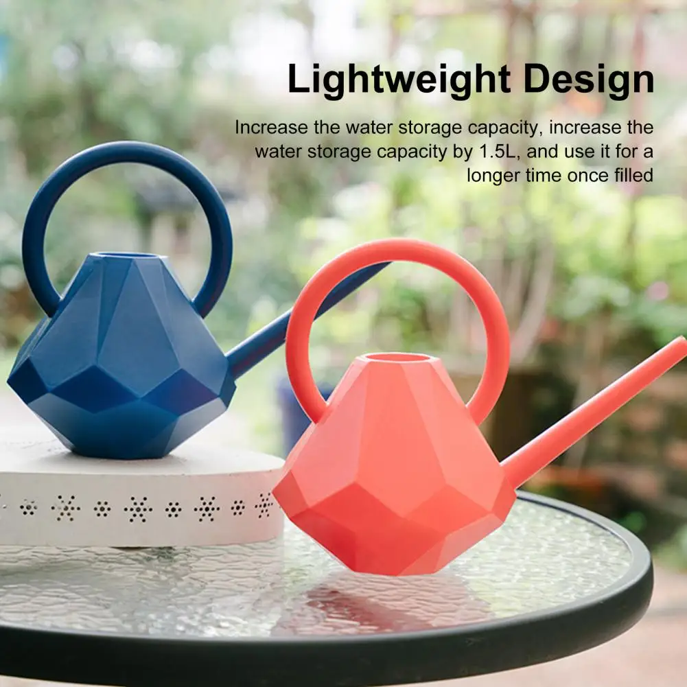 Water Pot Portable Plant Sprayer Plastic Long Spout  Unique Creative Diamond Shape Watering Can